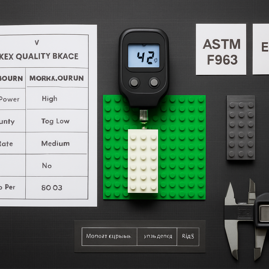 Digital torque gauge testing MOREBYBOURN clutch power at 4.2 lbs versus Mould King tight clutch requiring a brick separator — building blocks compatible lego base comparison